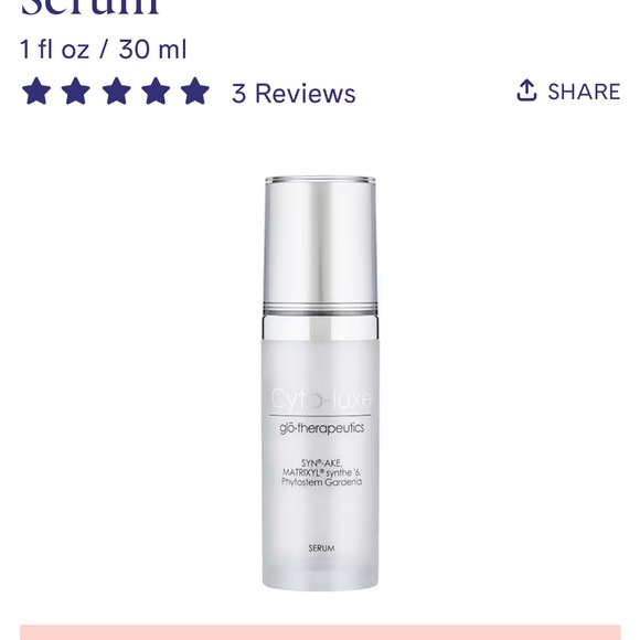 New! GLO THERAPEUTICS CYTO LIXE SYNAKE SERUM, 1 fl oz/ - Picture 5 of 12